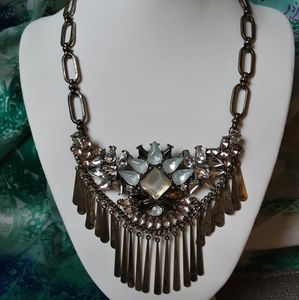 BAUBLEBAR Pastel Crystal Fringe Bib Statement Necklace